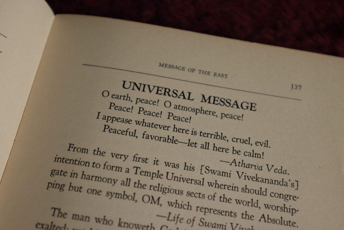 Lot 087 - Esoterica Pamphlet Publication, "Message Of The East," Copyright 1936 By Swami Paramanandam, Mystic And Poet, Vendata Philosophy Teacher