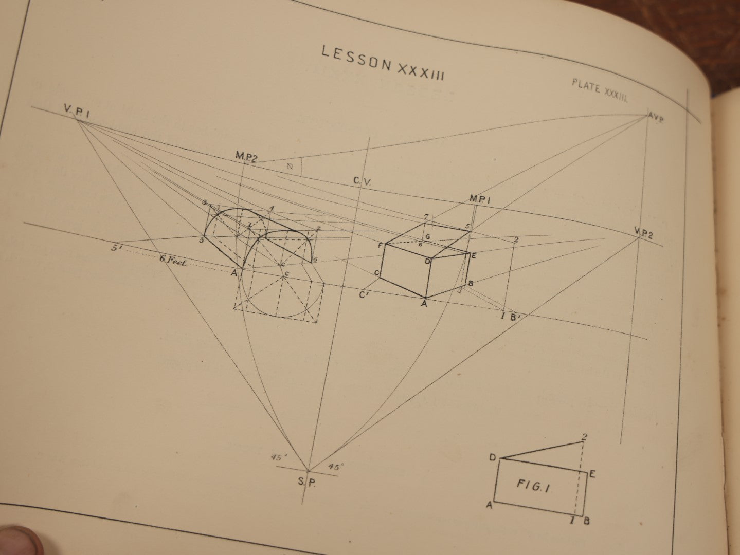 Lot 036 - "The School Of Art Second Grade Perspective" Antique Art Book By Thomas Newton Andrews, London, 1880
