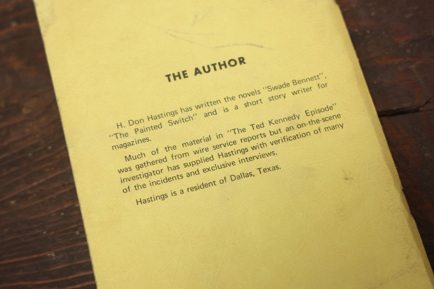 Lot 093 - "The Ted Kennedy Episode" Vintage Booklet Zine By H. Don Hastings On The Chappaquiddick Incident, Death Of Mary Jo Kopechne, Copyright 1969, Reliable Press