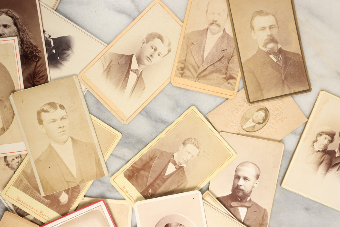 Lot 137 - Grouping Of 40+ Antique Carte De Visite C.D.V. Photographs Of Men, Including Many With Beards, Jewelry, Hats, And Others, Mostly American