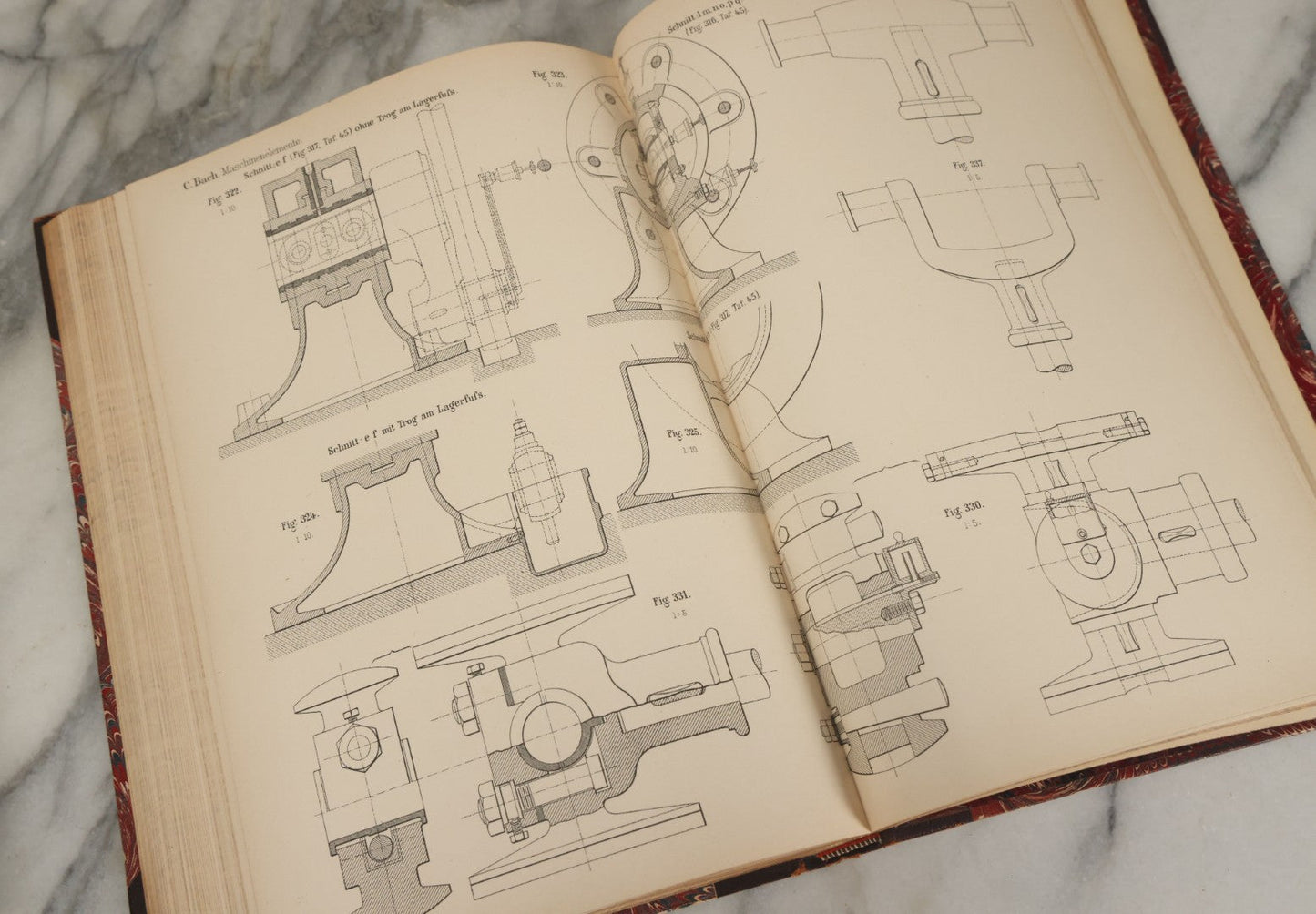 Lot 147 - "Die Maschinen-Elemente, Ihre Berechnung Und Konstruktion" (The Machine Elements, Their Calculation And Construction) By C. Bach, Two Volume Book Set, Illustrated, With Many Technical Illustrations In Second Volume, 1899