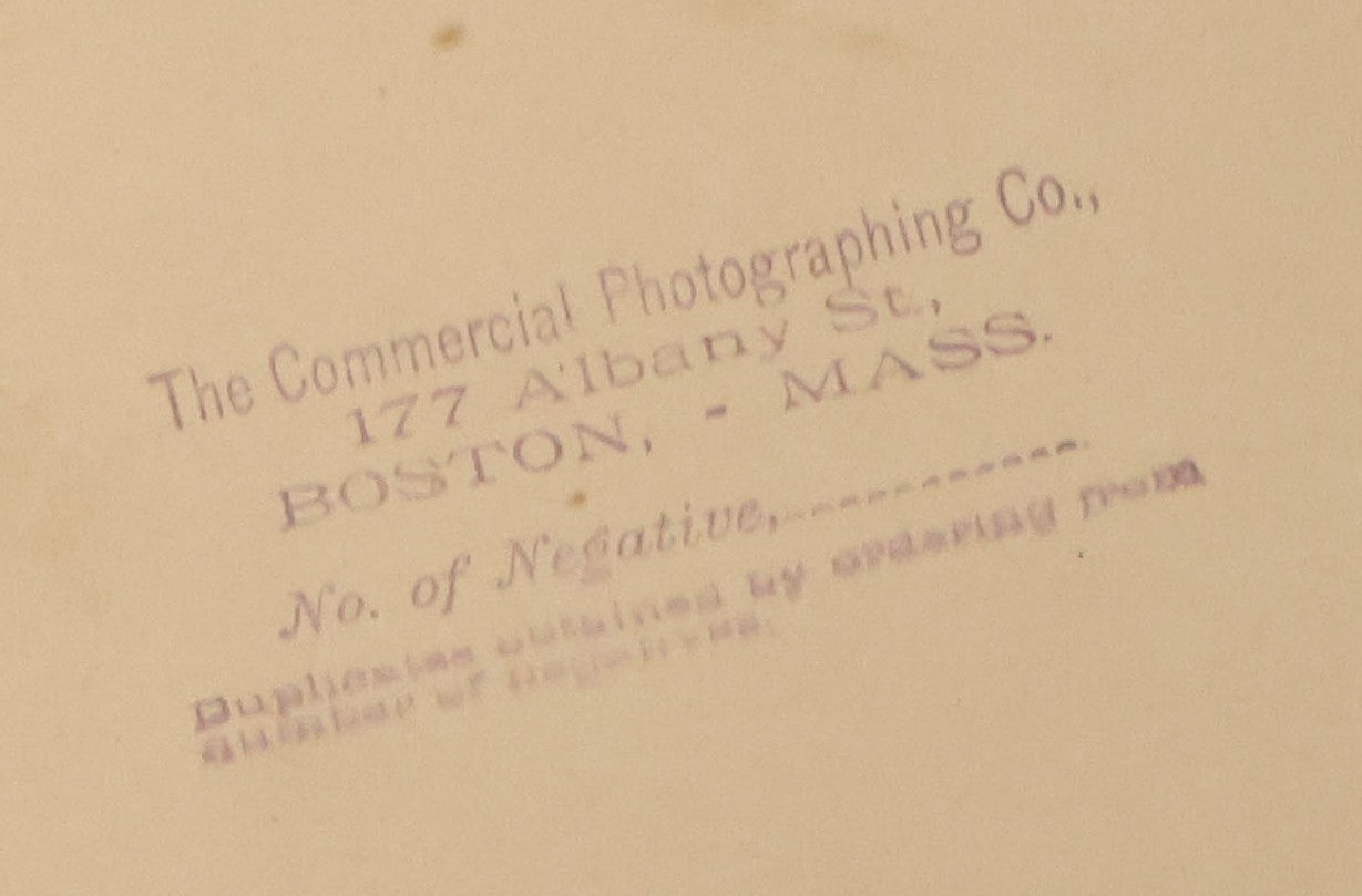 Lot 134 - Antique Occupational Boarded Photograph Of Man And Woman Standing Outside Boot And Shoe Store, The Commercial Photographing Company, Photographers, Boston, Massachusetts