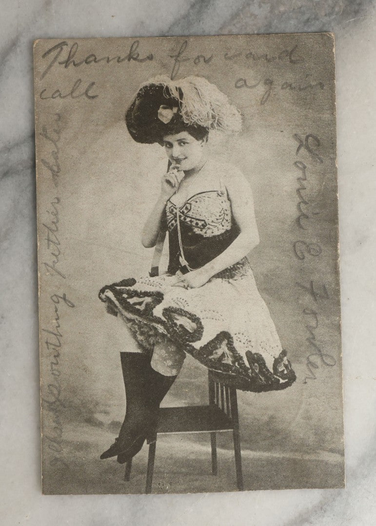 Lot 083 - Grouping Of Ten Antique And Vintage Photographic Postcards Of Women Including Cards With Green Tint, Girl With Flower In Her Hair, Etc., (Grouping C)