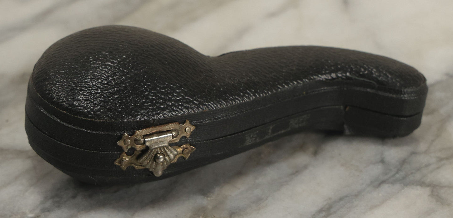 Lot 131 - Vintage Lion Head Carved Meerschaum Pipe In Leatherette Case, Made In Turkey