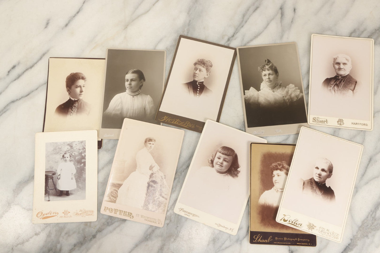 Lot 157 - Grouping Of Approximately 50 Antique Cabinet Card Photographs Of Men, Women, And Children
