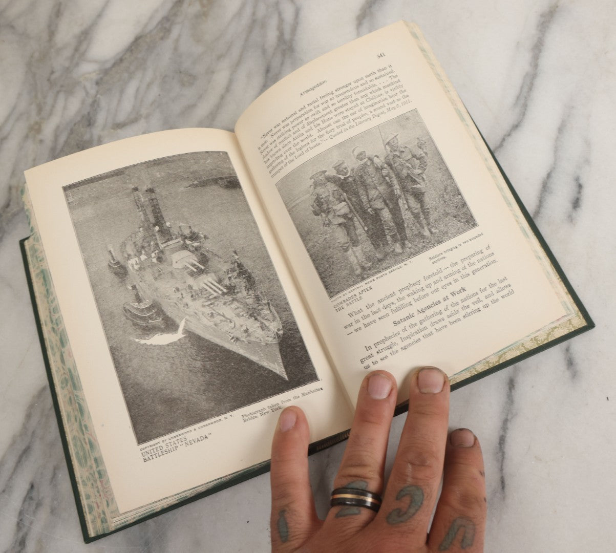 Lot 160 - "Our Day In The Light Of Prophecy" Antique Illustrated Religious Book By W.A. Spicer, Review And Herald Publishing Association, Washington D.C., 1918, Covering Many Aspects Of The Book Of Revelation, Evil, And The End Times