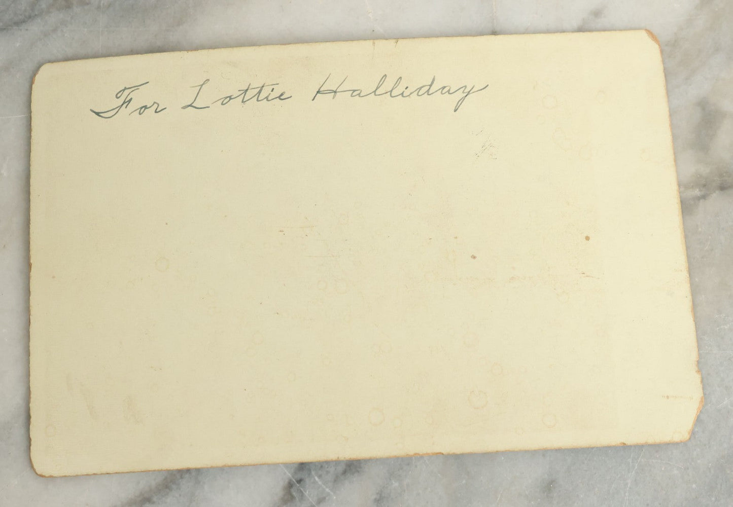 Lot 084 - Antique Cabinet Card Photograph Of Young Boy Courting Young Girl With Handwritten Quote "Will You Marry Me My Pretty Maid", Note On Back "For Lottie Halliday", J.C. Barton, Photographer, Chesley, Ontario