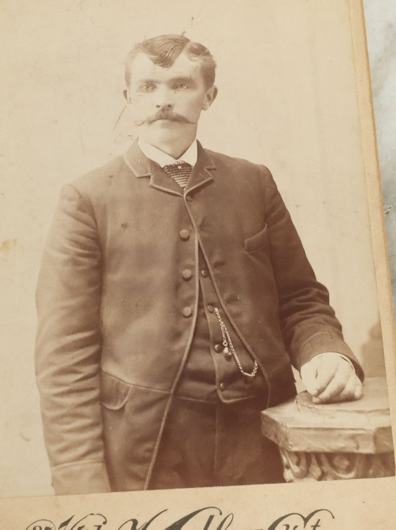 Lot 085 - Grouping Of Ten Antique Boarded Cabinet Card And C.D.V. Photographs Of Men With A Diverse Array Of Mustaches