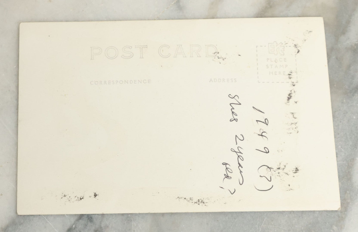 Lot 091 - Vintage Real Photo Postcard R.P.P.C. Of Young Blond Girl Posing On Wooden Moon Cutout Backdrop, Circa 1949