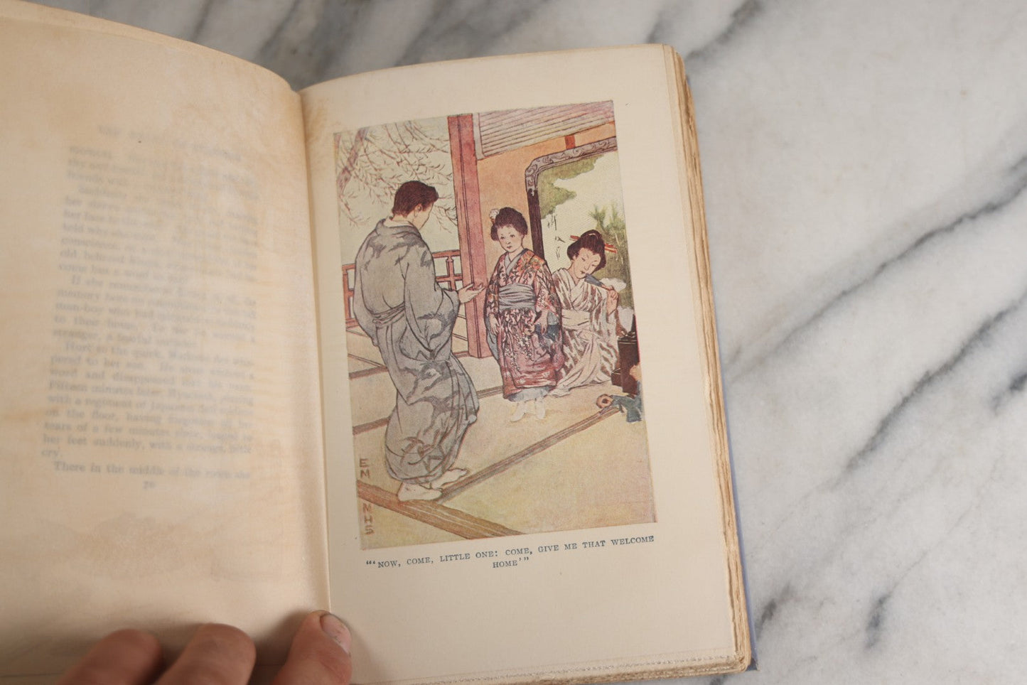 Lot 159 - "The Heart Of Hyacinth" Antique Book By Onoto Watanna, Illustrated With Decorations By Kokichi Sano, Light Blue Cloth Boards With White And Green Floral Design And Gilt Titles, Harper & Brothers, Publishers, New York And London, 1903