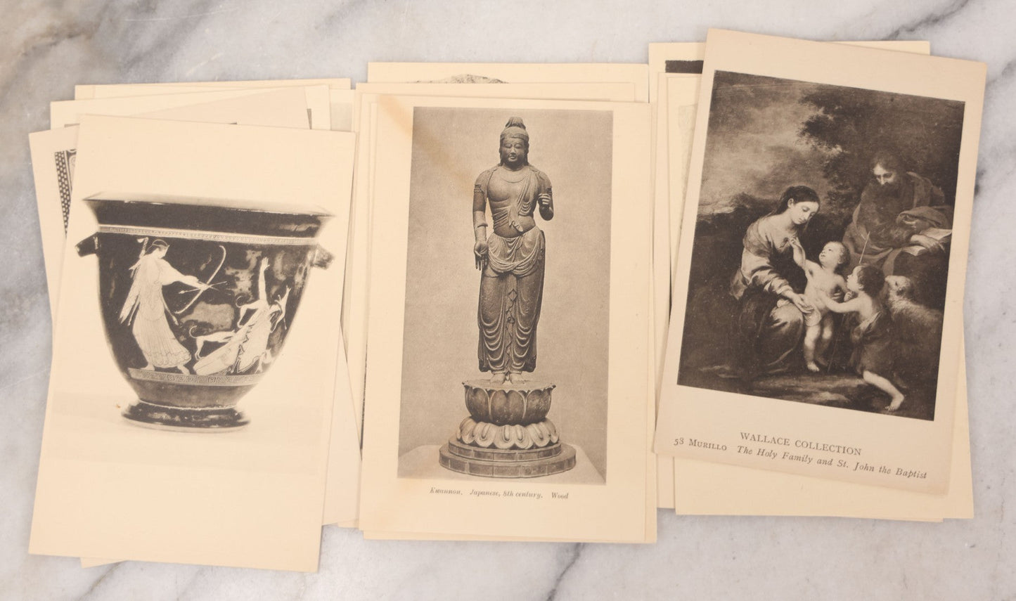 Lot 098 - Grouping Of Fifteen Vintage Museum Of Fine Arts Boston Postcards Featuring Photos Of Sculptures And Works Of Art, Printed In Great Britain At The Oxford University Press, Some With Pencil Writing On Verso