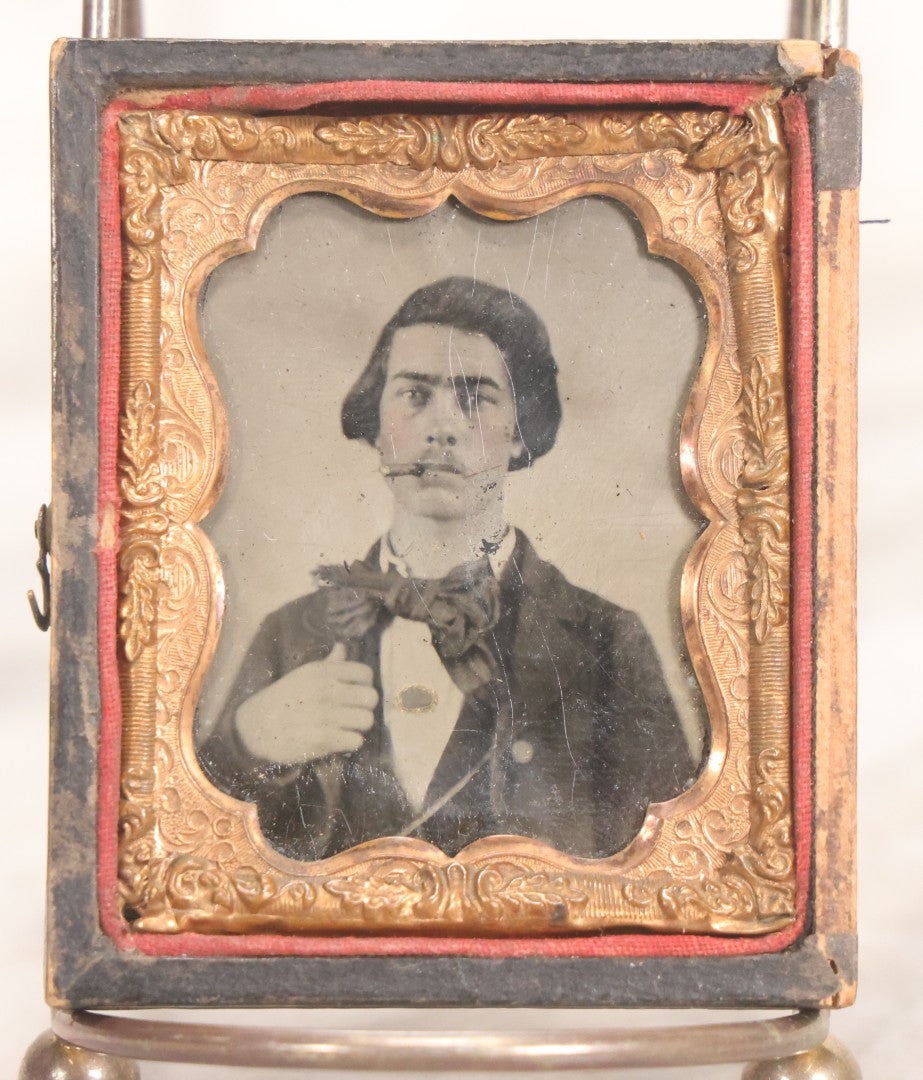 Lot 060 - Antique 1/9th Plate Tintype Photograph Of Young Man With Lon ...