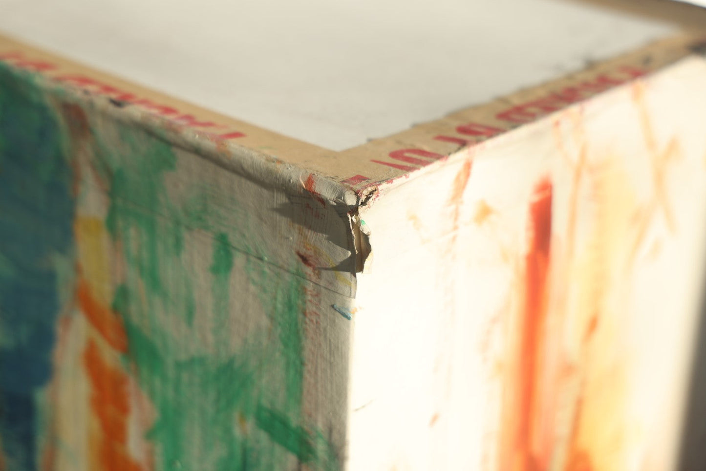 Vintage Three Dimensional Nude Painting, Nude Woman Shown From All Four Sides, Paint On Cardboard Rectangular Prism