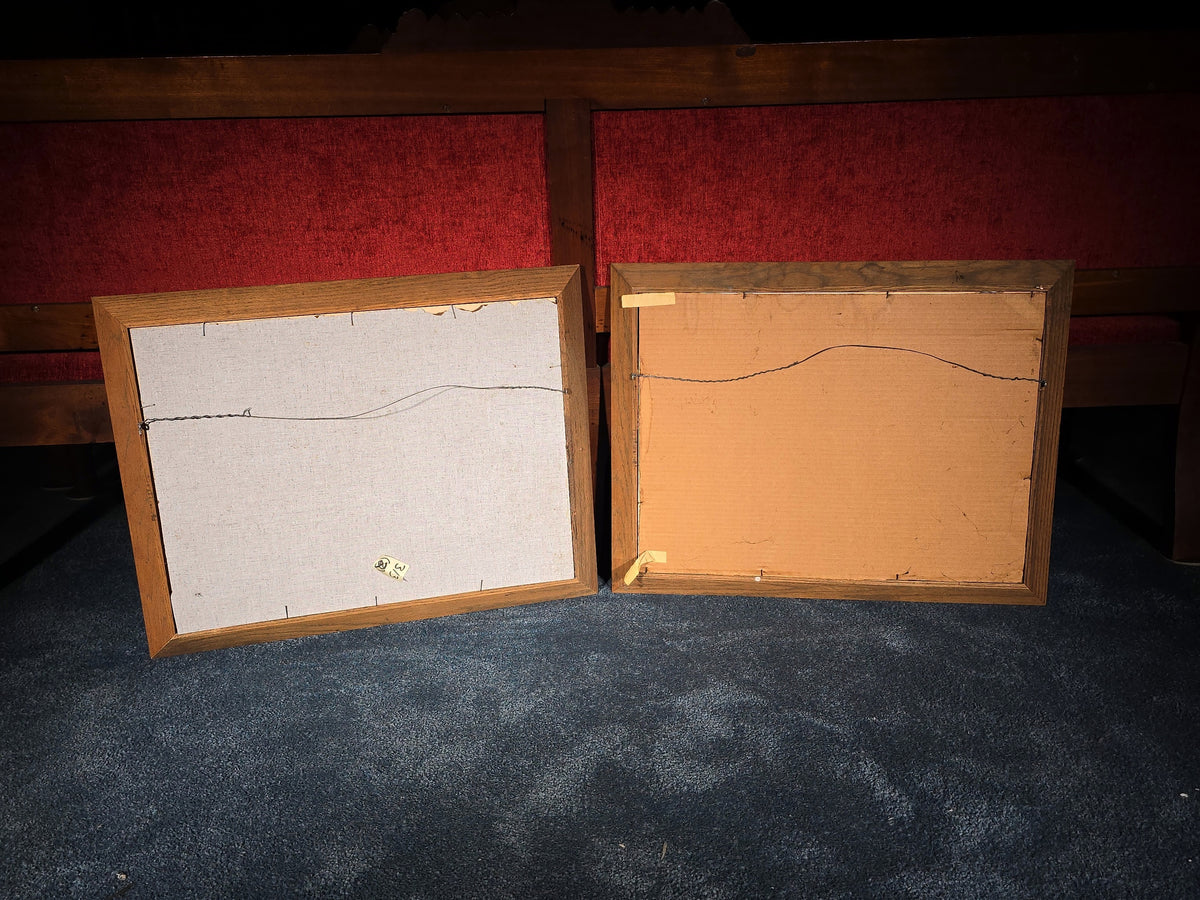 Pair of Vintage Framed Silkscreen Prints, "Berkshires" and "Dunes," Signed Palmer, Note Broken Glass on "Dunes"