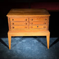Lot 106 - Antique Oak Six-Drawer Tool Chest on Stand, 34" L x 15" H