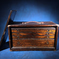 Lot 115 - Antique Oak Machinist's Tool Chest with Leather Handle