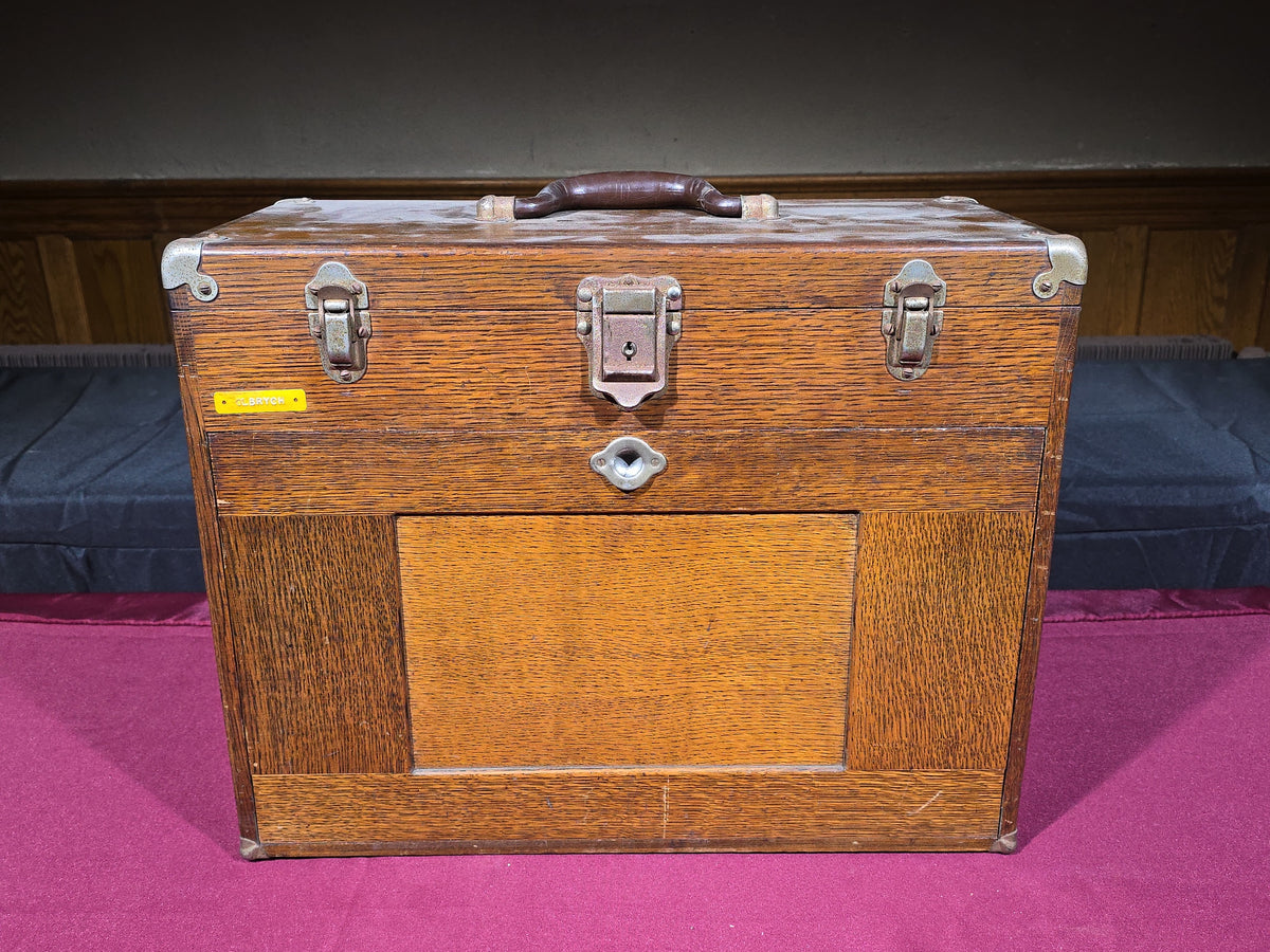 Vintage H. Gerstner & Sons Model 042 Oak Machinist Tool Chest with Contents, Manufactured by H. Gerstner & Sons, Dayton, Ohio
