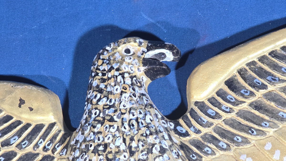 Vintage Painted Cast Iron Spread-Wing Eagle Wall Plaque, Manufactured by Emig Products