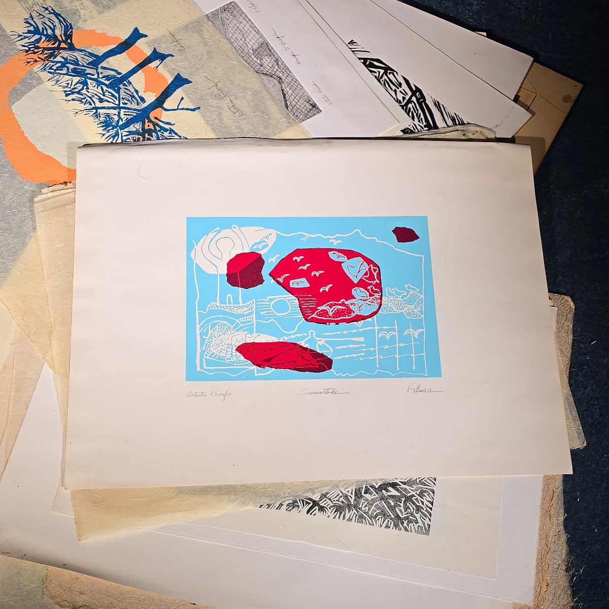 Grouping of Vintage Unframed Prints by Alice Hoyt Palmer including Artist's Proofs and Numbered Editions, with Additional Prints by Other Artists