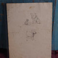 Lot 008 - Original Pencil Sketch Of Bull Dog Eating Smaller Dog, Signed W.J.D., Dated 1876
