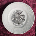 Lot 041 - Antique Plate With Beekeeper Motif, Various Chipping And Wear