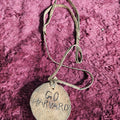 Vintage Folk Art Carved / Burnt Wood Medallion, Go Harvard, Ben