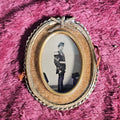 Lot 052 - Antique Tintype Photograph Of Soldier In Metal Frame With Velvet Field