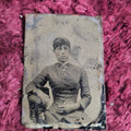 Lot 112 - Tintype Of Black Woman Hand In Lap, Resting Hand On Side Of Chair