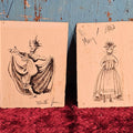 Lot 127 - Antique Pen And Ink Original Christmas Card With Anthropomorphic Cats