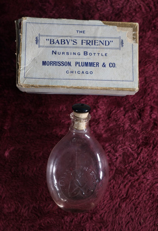 Lot 010 - Antique Baby'S Friend Nursing Bottle, Baby Nursing "Murder Bottle" In Box