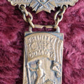 Lot 052 - Antique Knights Of Columbus Augusta Maine 50th Annioversary Metal Badge, Skull And Crossbones, 1865 To 1915, Trinity Commandery