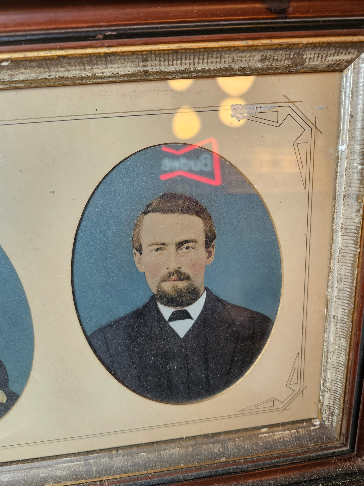 Antique Double Full Plate Tintype Photographs Framed, Hand Tinted, Man ...
