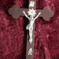 Lot 136 - Antique Wood, Skull And Crossbones - Approximately 6.75"