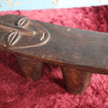 Lot 056 - Vintage African Hand Carved Wooden Headrest, Funny Face, Smiling