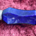 Lot 059 - Antique Cobalt Blue Glass Perfume Bottle Scent Vial With Screw On Tin Cap With Flower Motif, Likely Sandwich Glass, Boston