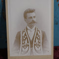 Lot 088 - Antique Cabinet Card Photograph Of Odd Fellow, Mustached Man, Wearing Collar Sash, J.K. Patch Photographer, Shelburne Falls, Massachusetts