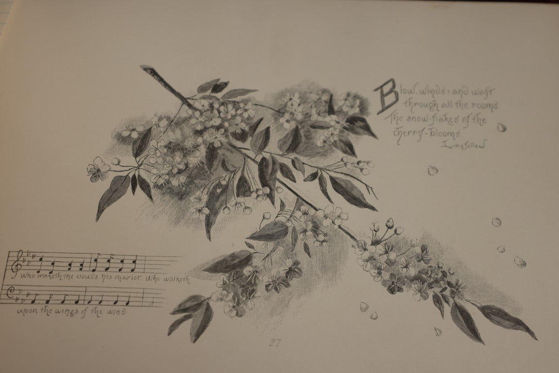 Lot 021 - Nature's Hallelujah Illustrated And Arranged By Irene E. Jerome, 1888, Profusely Illustrated Book Of Poetry And More