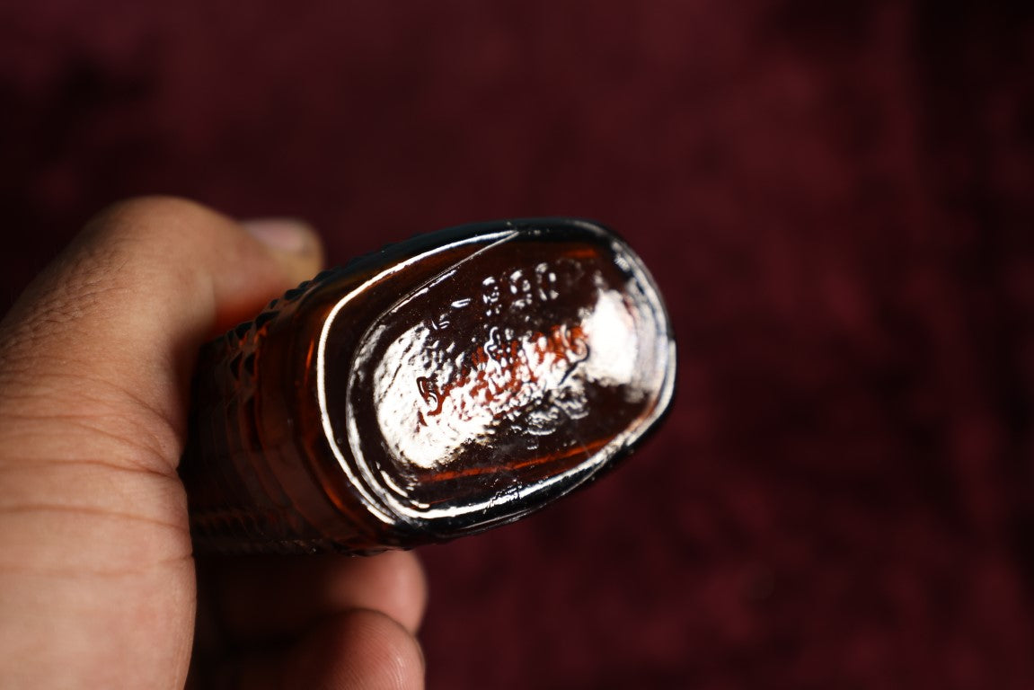 Lot 130 - Antique Amber Glass Poison Bottle, Textured, No Label