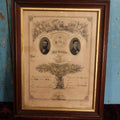 Lot 064 - Antique Holy Matrimony Marriage Certificate Document With Tintype Of Couple, Writing In Ink Has Faded, Crider & Bro Publishers, York, Pennsylvania, Circa 1868, 17" x 22"