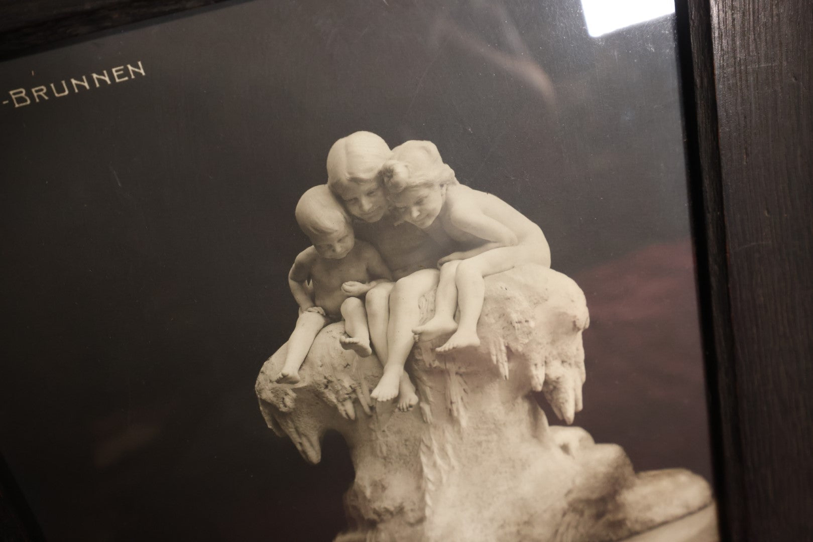 Lot 094 - Antique Framed German Print Depicting The Fairytale Fountain, "Märchenbrunnen," By French Sculptor Max Blondat, Marked Blondat-Brunnen,  Print Copyright Friedrich O. Walter, Berlin, No. 39