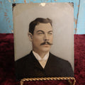 Lot 096 - Full Plate Hand Colored, Hand Tinted Tintype Of Man With Small Piece Of Jewelry, Nice Mustache