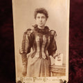 Lot 123 - Cart De Viste (CDV) - Woman In Striped Dress Holding Cabinet Card, Pip, Picture In Picture, Identified As Ethel Richards, Holding Photo Of Sister Lillie, Atlanta Photo Company, Whitehall Street