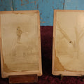 Lot 152 - Pair Of Larger Size Cabinet Card Photos Of Monuments, Statue Of Puritan Settler John Bridge, Cambridge, Massachusetts, Monument Marking Tree Where Washington First Took Control Of Troops