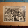 Lot 156 - Boarded Photo - Old Man Behind Counter Of General Store, Many Products And Advertisments, Old Gold Tobacco Sign