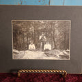 Lot 162 - Boarded Photo - Man And Two Women Having Picnic, Man Eating Watermelon, Old Furnace, Connecticut, Identified On Back