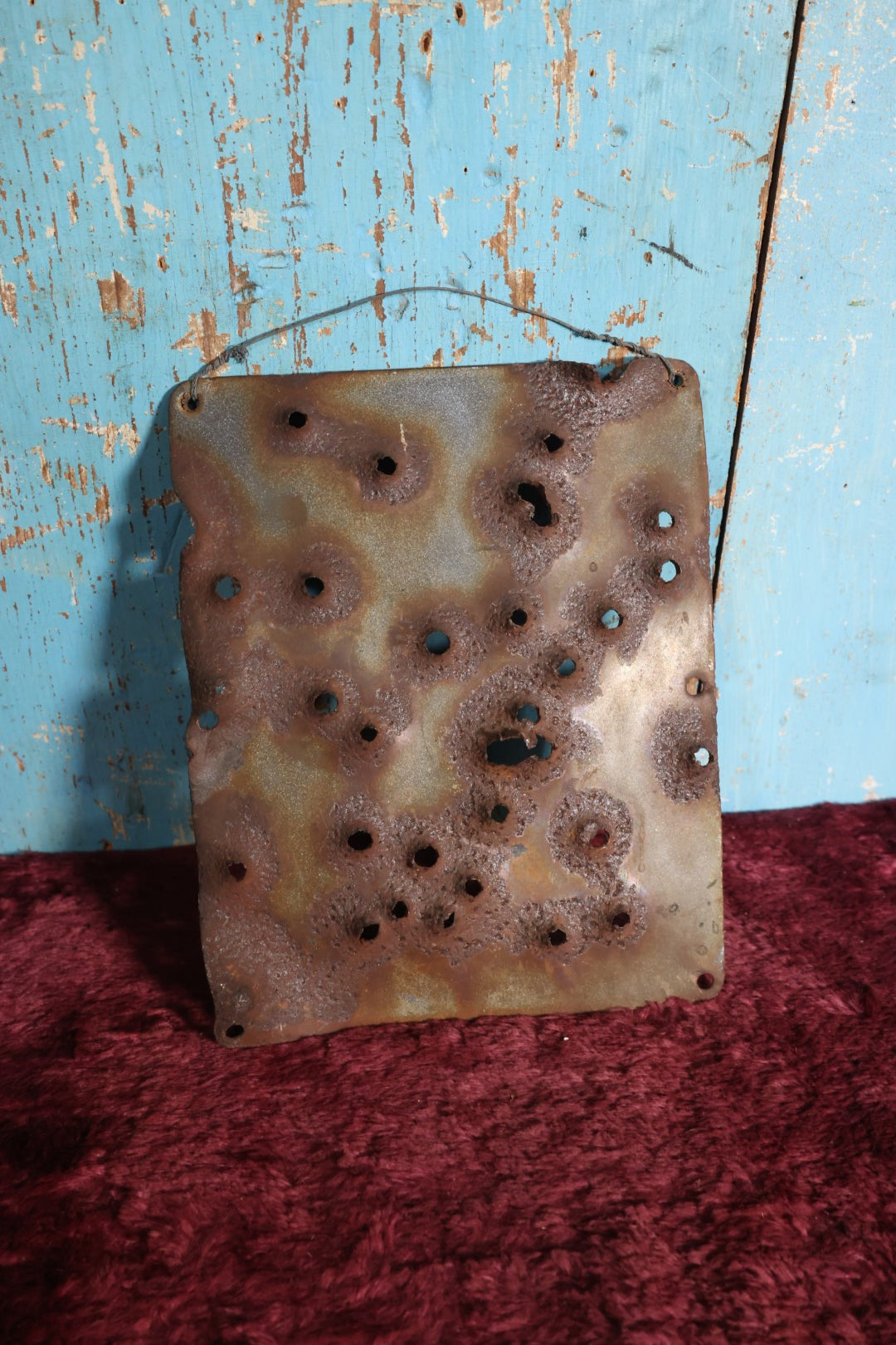 Bullet Riddled Square Lot 079 - Vintage Bullet Riddled Target Practice Porcelain Sign ...