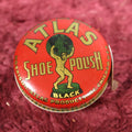 Lot 096 - Vintage Atlas Shoe Polish Tin, Chicago, Red With Atlas Lifting Globe