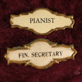 Lot 120 - Pair of Small Brass Organization Role Badges - Pianist And Finance Secretary