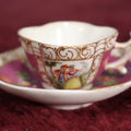 Lot 125 - Miniature Hand Painted Tea Cup, Demitasse Cup With Woman, Man, Other Designs, Mark On Bottom