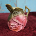 Lot 126 - Antique Bisque Pink Rose Painted Creamer, Marked Germany